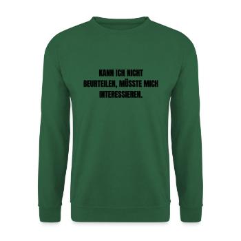 Müsste mich interessieren. - Unisex Pullover - Grün - Vorne