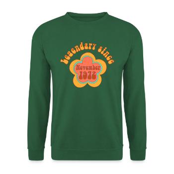 Légendaire depuis novembre 1972 Anniversaire Retro - Sweat-shirt Unisexe - vert foncé - Devant