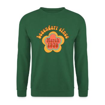 Legendär seit März 1970 Geburtstag Retro - Unisex Pullover - Grün - Vorne