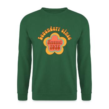 Legendär seit August 1972 Geburtstag Retro - Unisex Pullover - Grün - Vorne