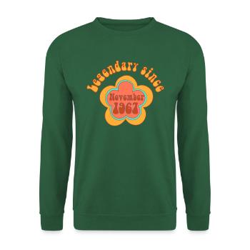 Légendaire depuis novembre 1967 Anniversaire Rétro - Sweat-shirt Unisexe - vert foncé - Devant