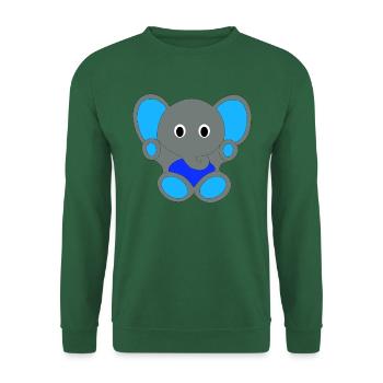 Elefant Blau | Kinder, Süss, Tiere - Unisex Pullover - Grün - Vorne