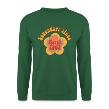 Légendaire depuis mars 1967 Anniversaire Rétro - Sweat-shirt Unisexe - vert foncé - Devant