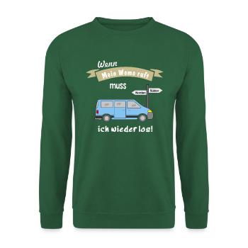 womo ruft campingbus - Unisex Pullover - Grün - Vorne
