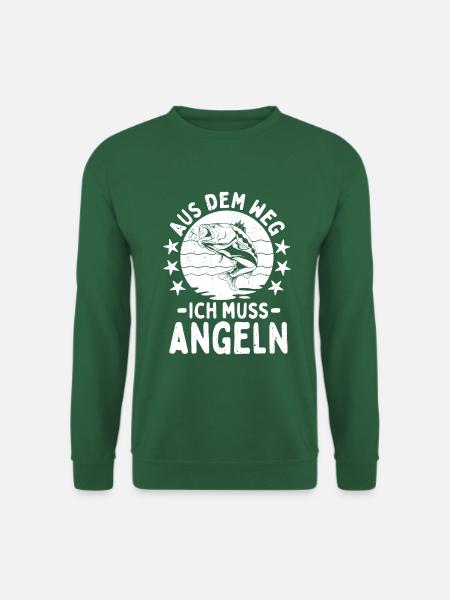 Angler Barsch angeln fischen Fischer Geschenk - Unisex Pullover - Grün