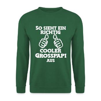 So sieht ein cooler Grosspapi Opa Schweiz - Unisex Pullover - Grün - Vorne