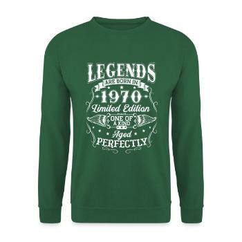 Les légendes sont nées en cadeau d'anniversaire 1970 - Sweat-shirt Unisexe - vert foncé - Devant