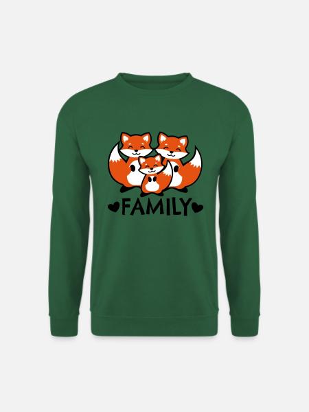 Fox Family Fuchs Familie famille renard - Unisex Pullover - Grün