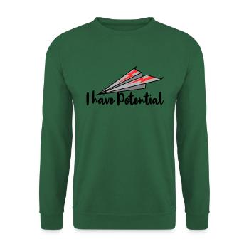 Papierflieger Pilot - Unisex Pullover - Grün - Vorne