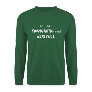 Einzigartig & Wertvoll - Unisex Pullover - Grün - Vorne