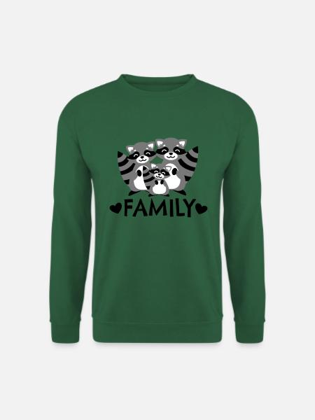 Raccoon family Waschbär Familie We are family - Unisex Pullover - Grün