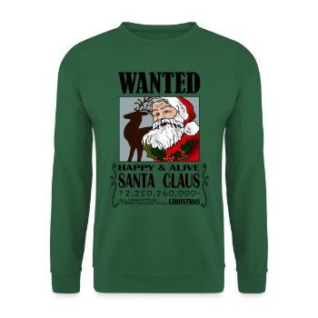 Wanted Santa Claus_Weihnachtsmann - Unisex Pullover - Grün - Vorne