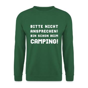 bitte nicht ansprechen camping - Unisex Pullover - Grün - Vorne