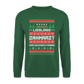 Lieblings Zahnarzt des Weihnachtsmanns - Unisex Pullover - Grün - Vorne