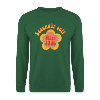 Legendär Seit März 1973 Geboren Geburtstag - Unisex Pullover - Grün - Vorne