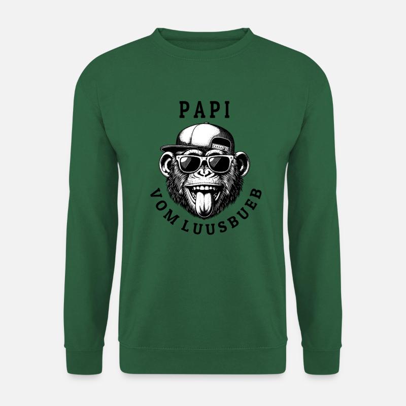 LUUSBUEBE PAPI - Cooler Affe - Unisex Pullover - Grün