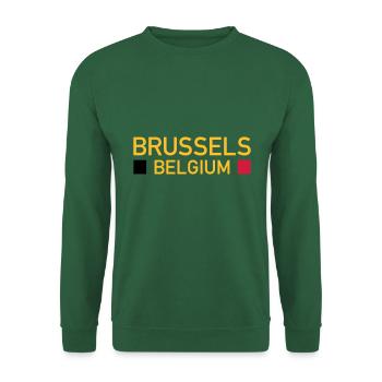 Bruxelles, Belgique (deux places) - Sweat-shirt Unisexe - vert foncé - Devant