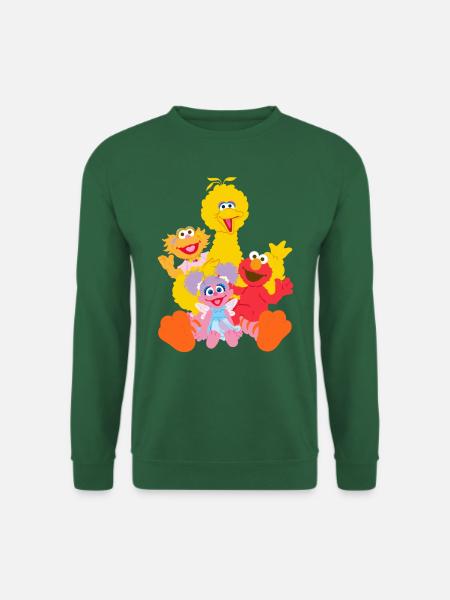Sesamstraße Bibo, Elmo, Sina, Abby Cadabby - Unisex Pullover - Grün