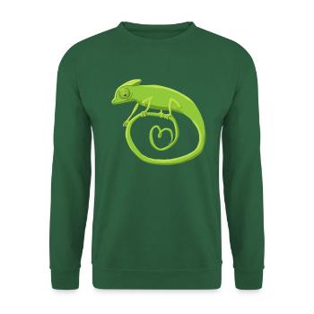 Chamäleonkringel mit Herz - Unisex Pullover - Grün - Vorne