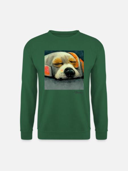 Lazy dog robot sleeping - Unisex Sweatshirt - green