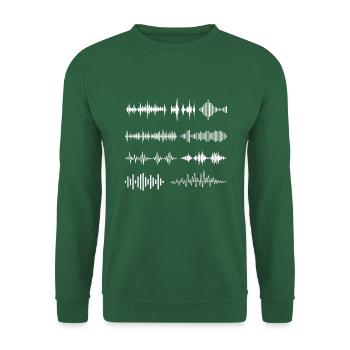 Soundwaves - Audio-Wellen in verschiede Formaten - Unisex Pullover - Grün - Vorne