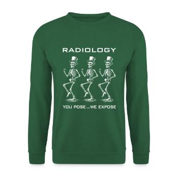 Tanzende Skelette lustiger Radiologen Spruch - Unisex Pullover - Grün - Vorne