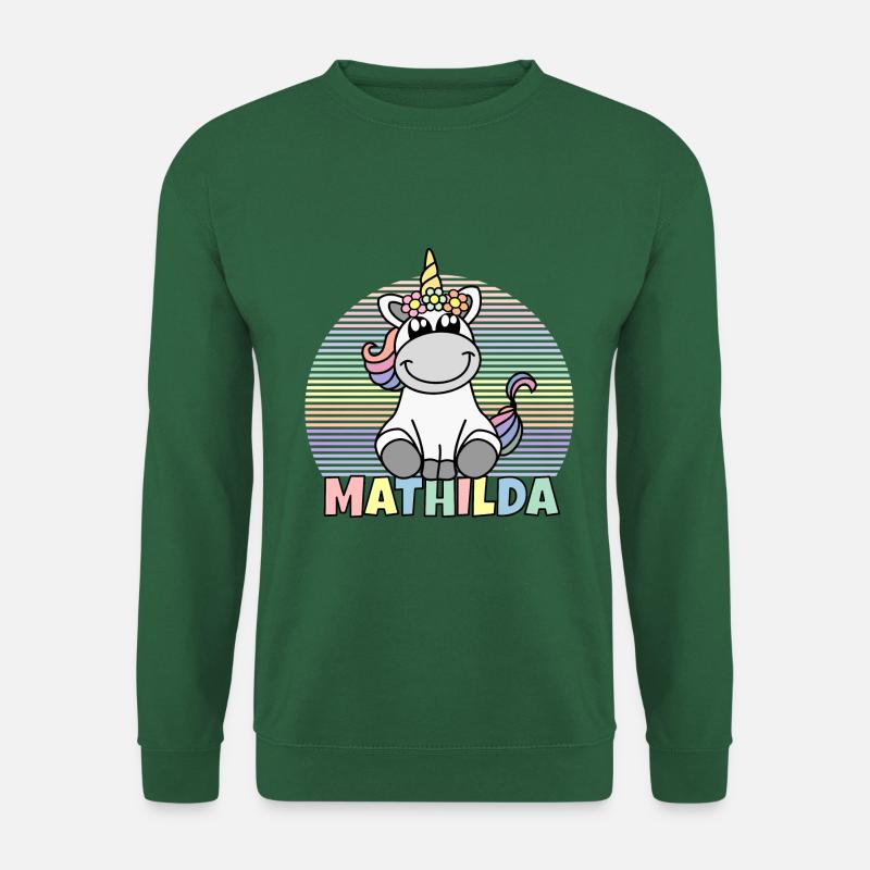 Mathilda Einhorn Name - Unisex Pullover - Grün