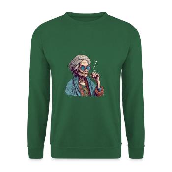 Vieille dame fumante - Old Fashioned - Sweat-shirt Unisexe - vert foncé - Devant