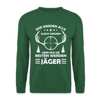 Jäger mit Jagdschein - Unisex Pullover - Grün - Vorne