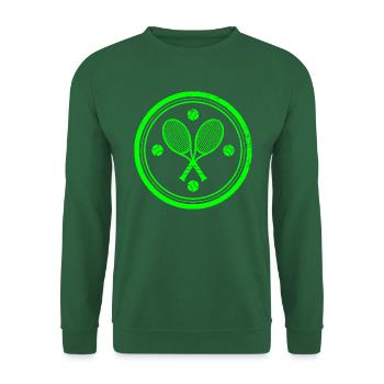 Tennis Hoodie T-Shirt Balles et Raquettes - Sweat-shirt Unisexe - vert foncé - Devant