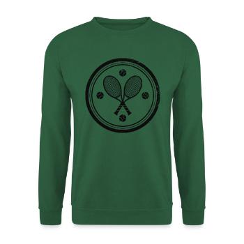 Tennis Hoodie T-Shirt Classic Bälle und Schläger - Unisex Pullover - Grün - Vorne