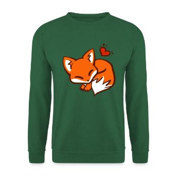 Niedlicher Fuchs / Cute Fox - Unisex Pullover - Grün - Vorne