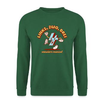 Links, zwo, drei, vier - Vorwärts Marsch! - Unisex Pullover - Grün - Vorne