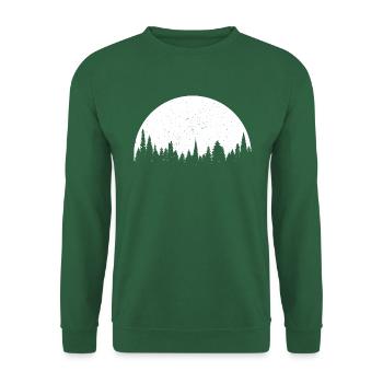 WALD I Wald unter Sternenhimmel Silhouette - Unisex Pullover - Grün - Vorne