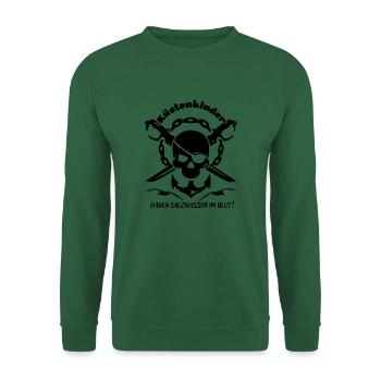 Coastal children have salt water in the blood skull anchor - Unisex Sweatshirt - green - Front