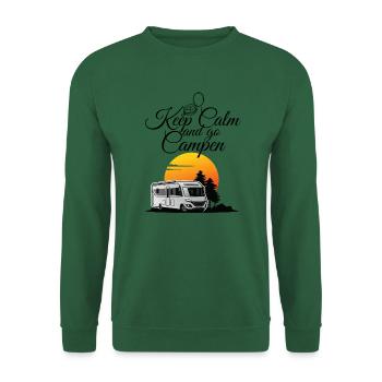 Camping-cars Camping-car Dicton-Restez calme et - Sweat-shirt Unisexe - vert foncé - Devant