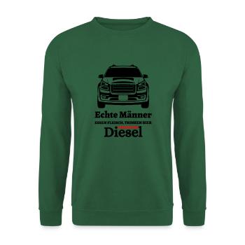 Echte Männer Essen Fleisch Trinken Bier ... - Unisex Pullover - Grün - Vorne