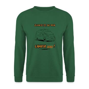 Zuhause Ist Wo Mein Camper steht-Kastenwagen-WoMo - Unisex Pullover - Grün - Vorne