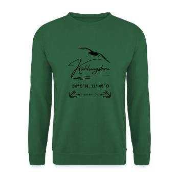 Kühlungsborn-Möwe-Anker-Koordinaten-Ostsee - Unisex Pullover - Grün - Vorne