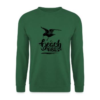 Beach Vibes & Seagull - Sweat-shirt Unisexe - vert foncé - Devant