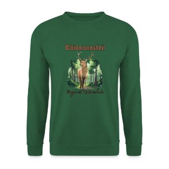 Jäger Outfit Waidmannsheil - Jagen ist Naturschutz - Unisex Pullover - Grün - Vorne