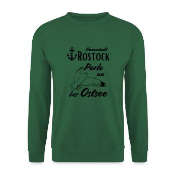 Rostock Hansestadt Rostock Perle an der Ostsee - Unisex Pullover - Grün - Vorne