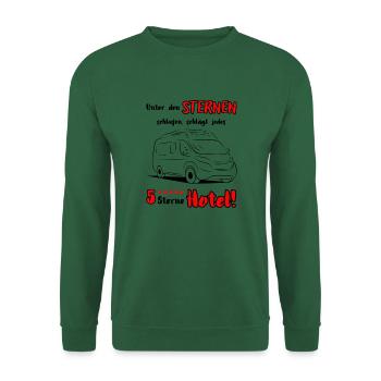 Camping Van Camping-car Dicton + Motif - Sweat-shirt Unisexe - vert foncé - Devant