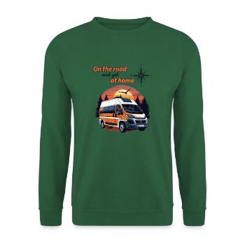 Sur la route et pourtant à la maison-Camper disant - Sweat-shirt Unisexe - vert foncé - Devant
