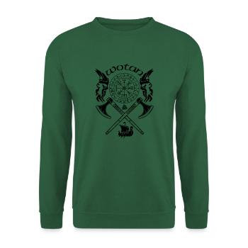 Wotan-VIKING-Viking SYMBOLES-RUNES VIKINGS - Sweat-shirt Unisexe - vert foncé - Devant