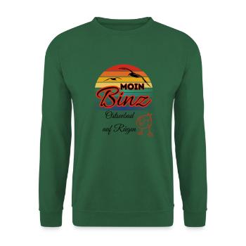 Moin Binz avec mouette dans l’île de style rétro Rügen/Binz - Sweat-shirt Unisexe - vert foncé - Devant