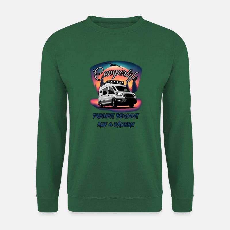 Camperlife-Freiheit beginnt auf 4 Rädern - Unisex Pullover - Grün