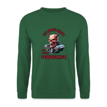 I save electricity I drive combustion engines - Unisex Sweatshirt - green - Front