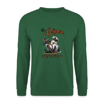 Rügen GPS Koordinaten ! lustige Möwe mit Anker - Unisex Pullover - Grün - Vorne