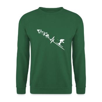 Skifahren Skifahrer Lover EKG Design - Geschenk - Unisex Pullover - Grün - Vorne